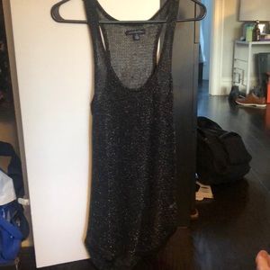 American Eagle black with silver knit tank